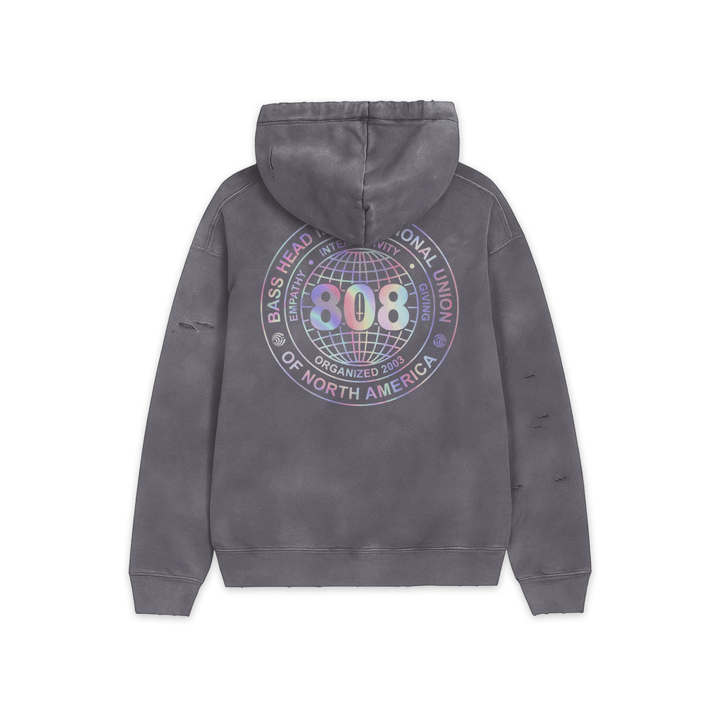 Local 808 | Heavyweight Hand-Frayed Vintage Washed Hoodie | Dark Grey