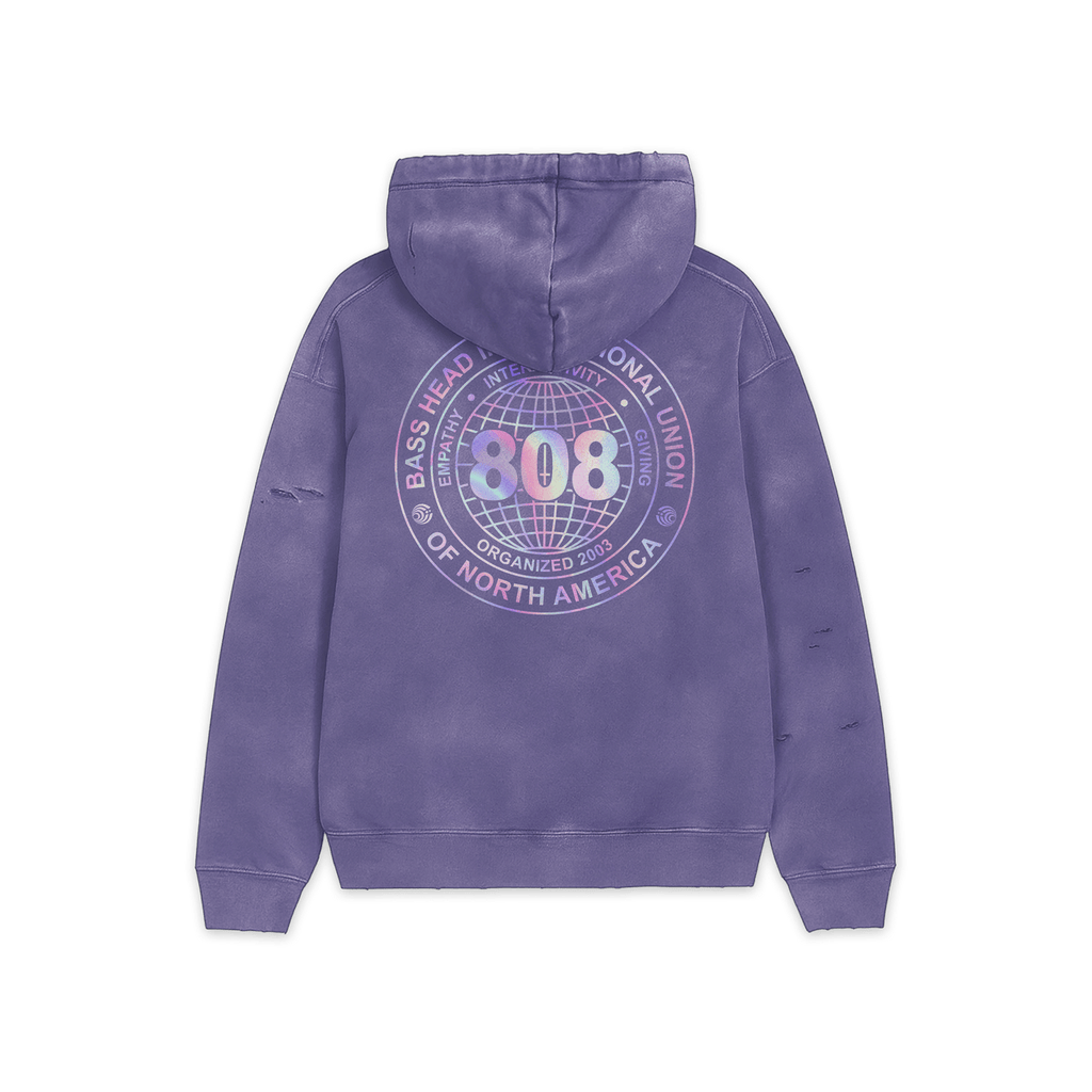 Local 808 | Heavyweight Hand-Frayed Vintage Washed Hoodie | Purple