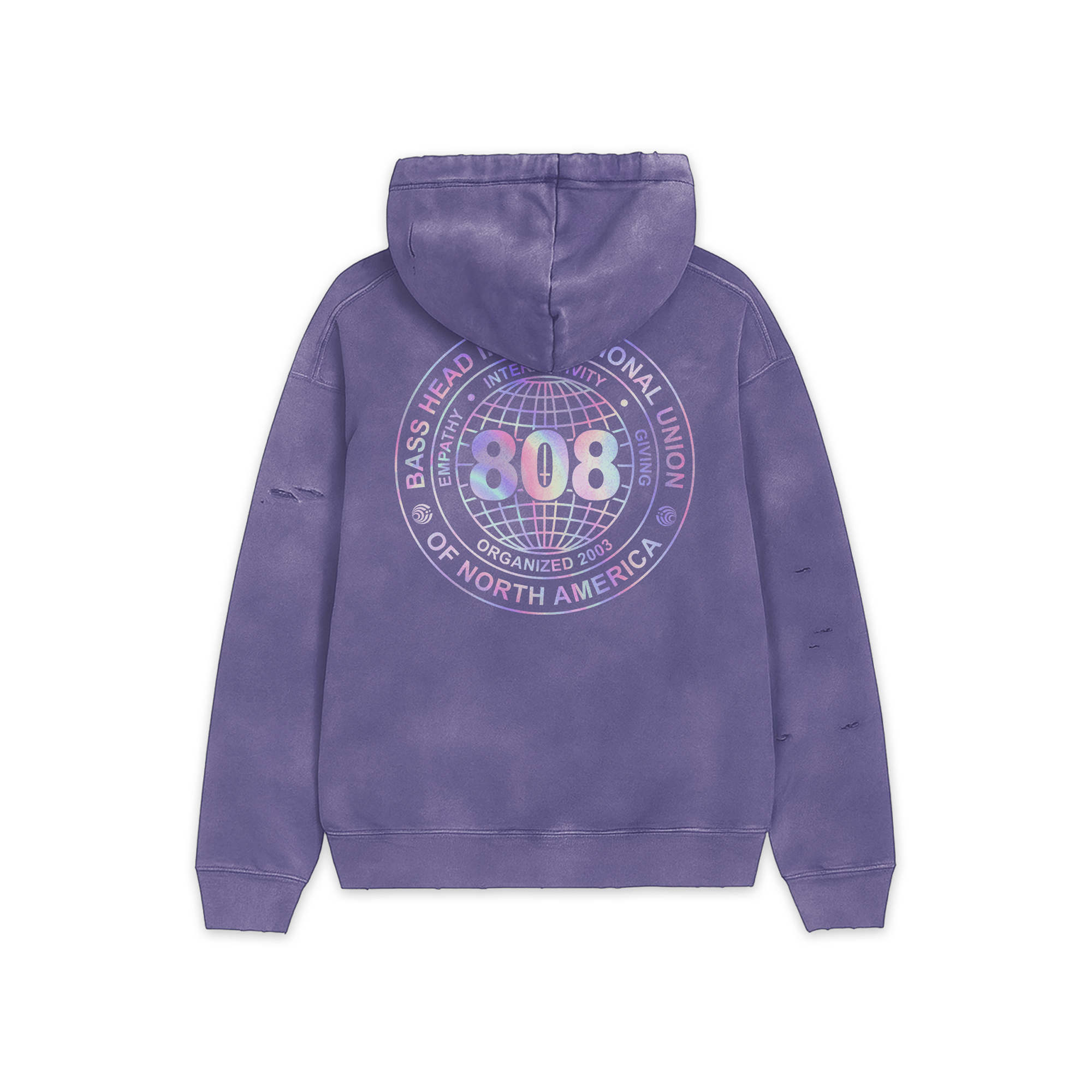 Local 808 | Heavyweight Hand-Frayed Vintage Washed Hoodie | Purple