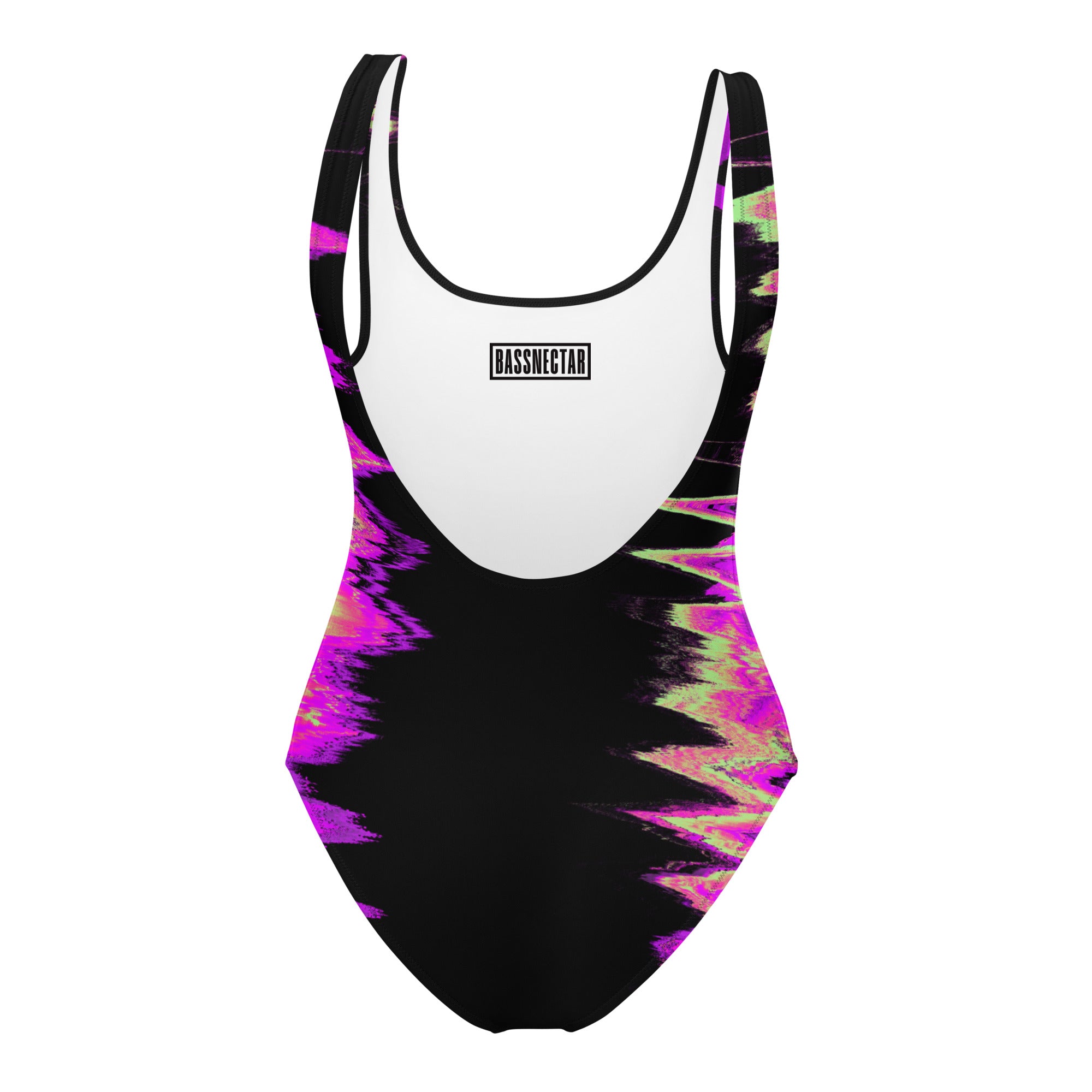 Bassnectar purple glitch wave one-piece swimsuit