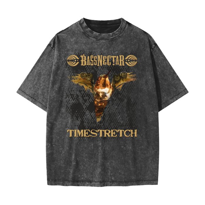 Streetwear American Vintage Waxed Dyed Washed  Heavyweight 100% Cotton T-Shirt