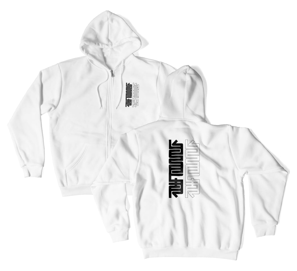 No Colors - Embroidered zip hoodie in white