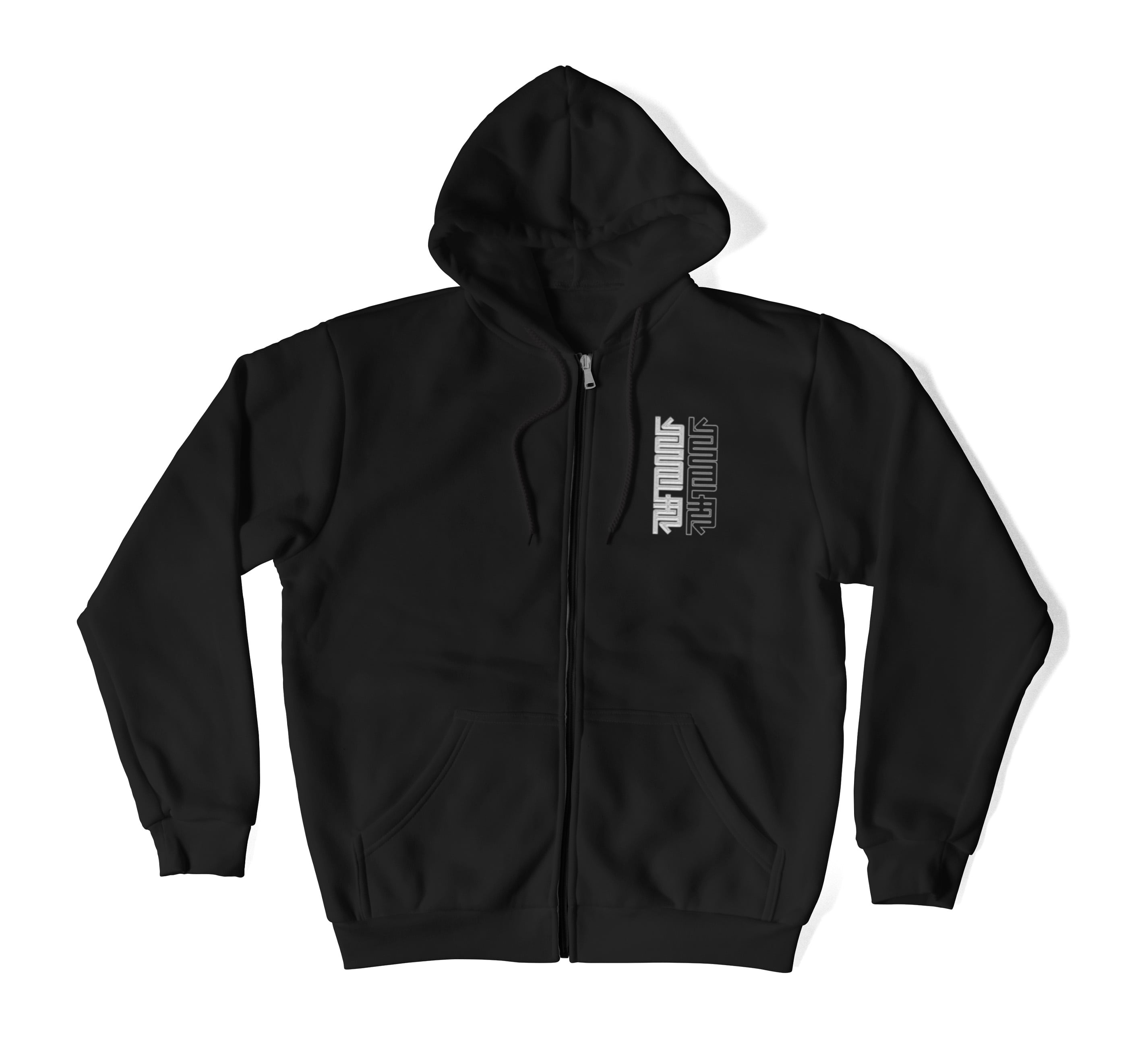 No Colors - Embroidered zip hoodie in black