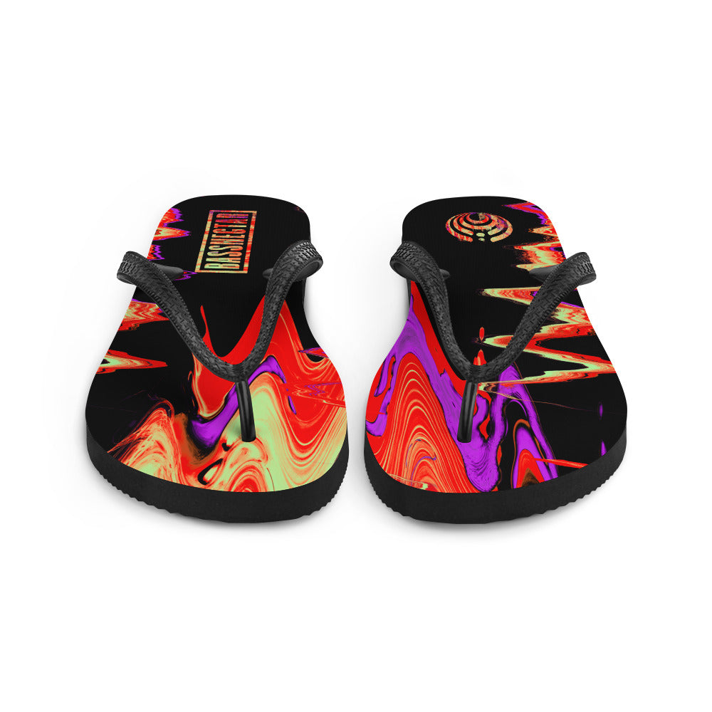 Bassnectar red glitch wave flip-flops