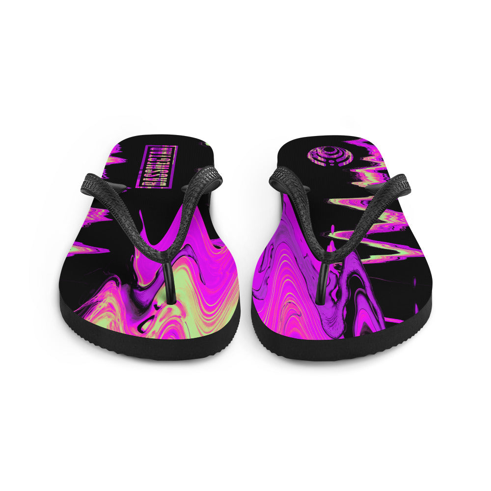 Bassnectar purple glitch wave flip-flops