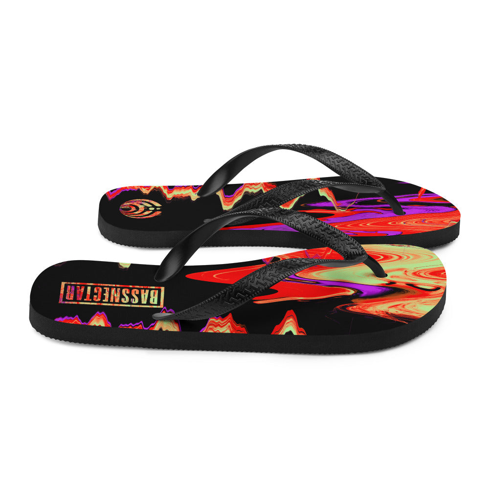 Bassnectar red glitch wave flip-flops